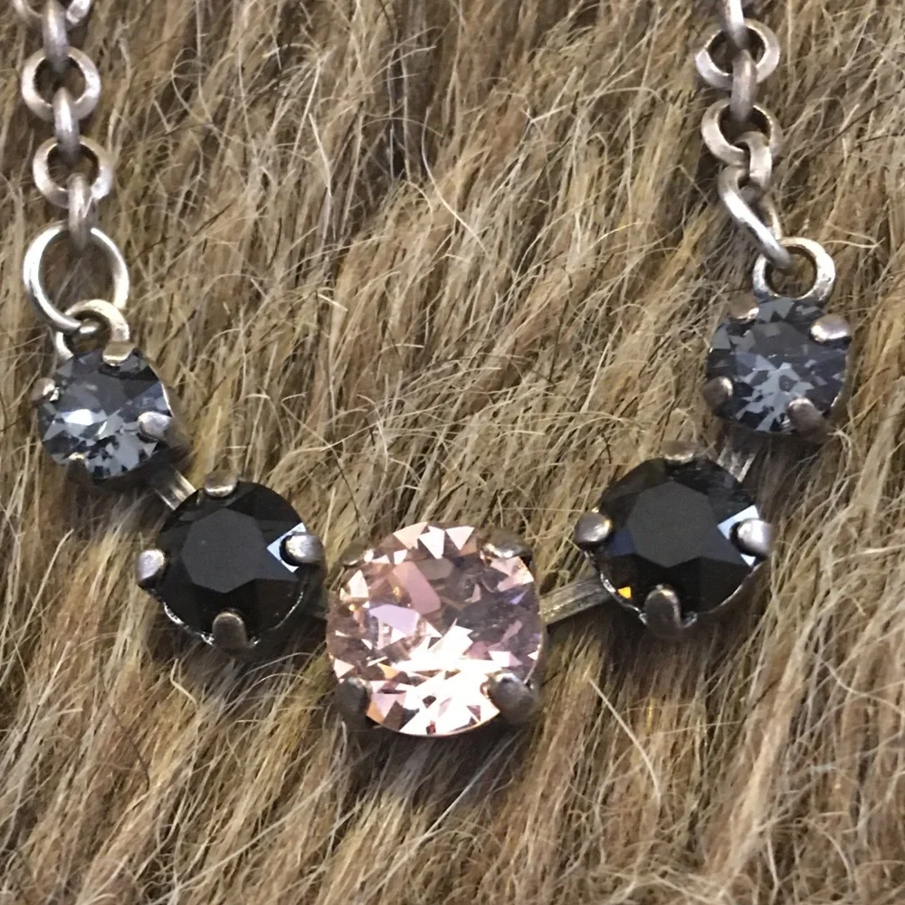 Made with Love multi tone glass stone necklace